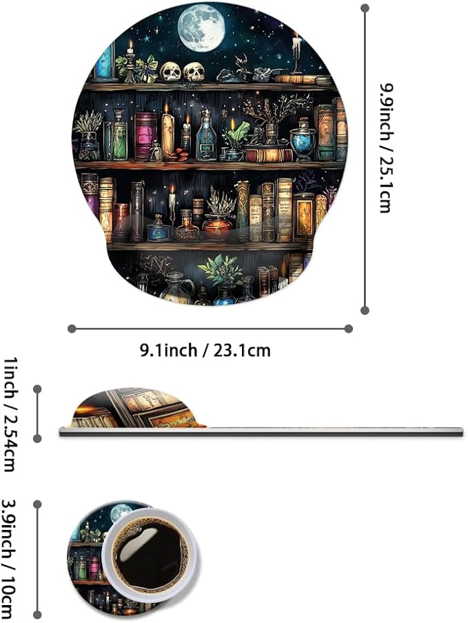 Ergonomic Mouse Pad with Memory Foam Wrist Rest Support Design,Relieve Wrist Pain Mousepad,Non-Slip Base for Laptop,Computer,Office Desk Accessories,Carpal Tunnel,Goth