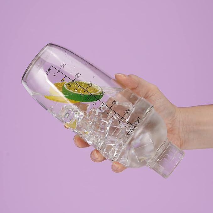 Plastic Cocktail Shaker Set, Cocktail Shaker and Measuring Jigger Set, Drink Shaker for Bartending and Home Bar, Drink Mixed Hand Shaker Tools, 24oz/700cc