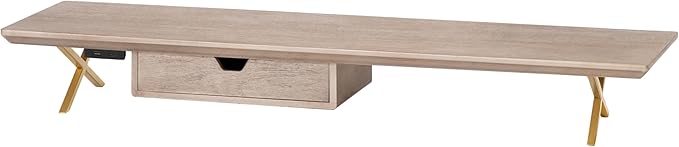 Anji Mountain Monitor Stand - Desktop Organizer & Laptop Riser, Ergonomic Monitor Riser, Space-Saving Monitor Stand for Desk, Durable Construction, Easy Assembly, Ideal for Home & Office,Biscotti