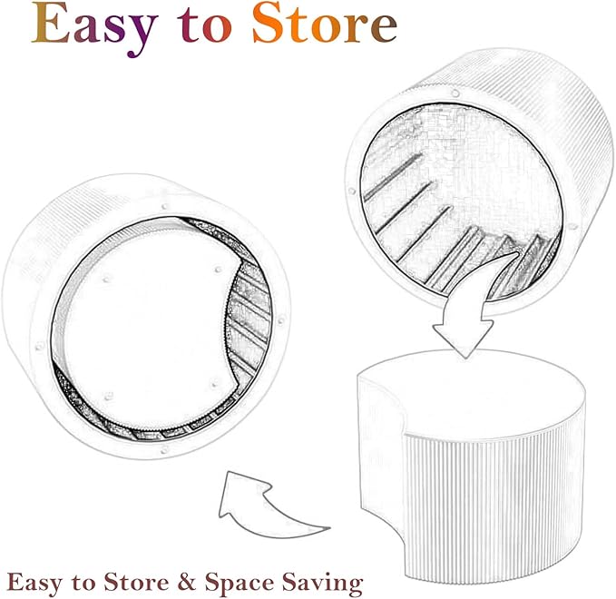 Modern Drum Coffee Table Set of 2 Stylish Minimalism Wave Stripe Fluted Nesting End Table - No Assemble, for Small Space (C-18.9IN+15IN)