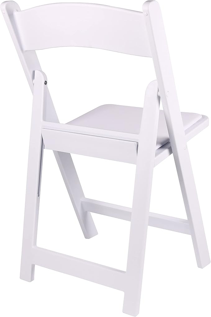 BTEXPERT White Resin Folding Event Chairs - Set of 4, 1000 lb Weight Capacity, Padded Seats, Stackable, Lightweight & Durable Indoor/Outdoor for Home Dining Party Wedding Picnic Camping Church