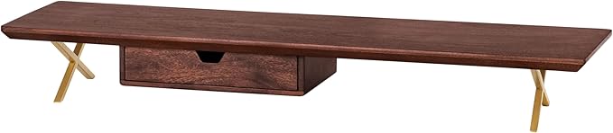 Anji Mountain Monitor Stand - Desktop Organizer & Laptop Riser, Ergonomic Monitor Riser, Space-Saving Monitor Stand for Desk, Durable Construction, Easy Assembly, Ideal for Home & Office,Walnut