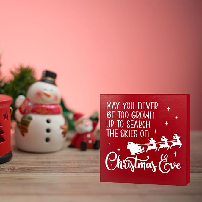 May You Never Be Too Grown Up to Search Christmas Vacation Movie Decor Sign, Xmas Vacation Sign Merry Christmas Decorations 5 x 5 Inch