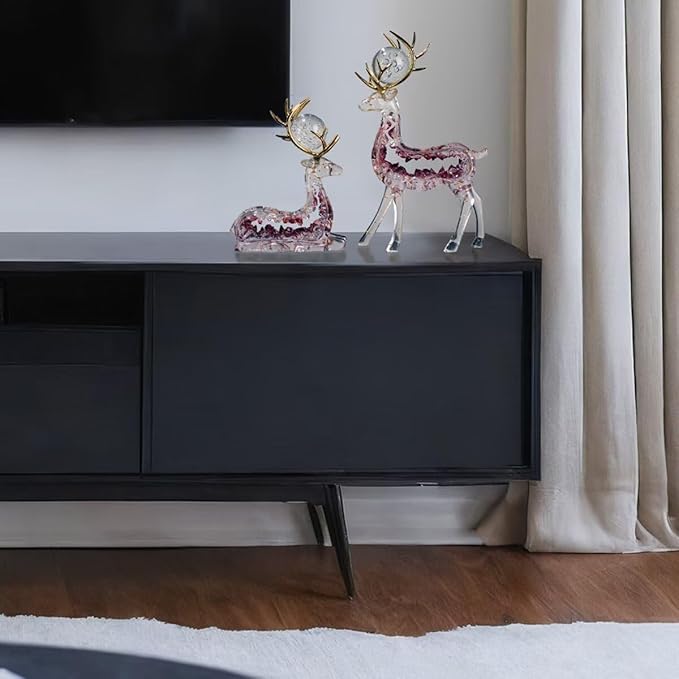 Beautiful Deer Figurines-Elegant Home Decor Accents with Exquisite Craftsmanship and Versatile Design for Living Spaces-Purple