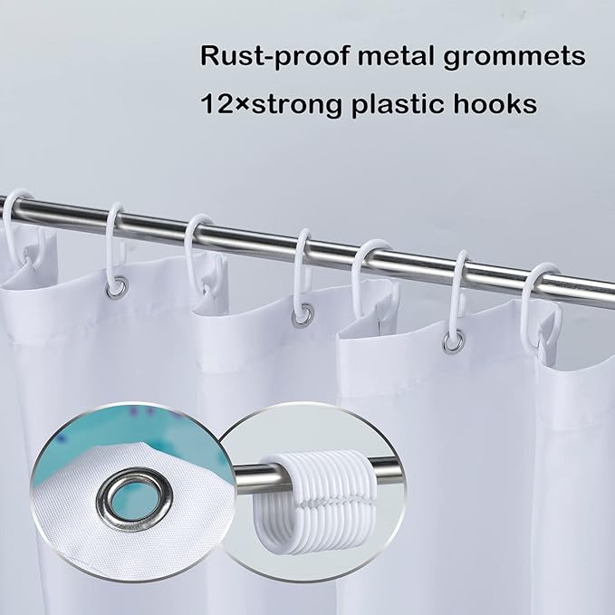 Domoku Lavender Shower Curtain Watercolor Floral Shower Curtain Spring Plant Home Bathroom Bathroom Curtains Set Waterproof Fabric with 12 Hooks (72 * 72inch/180cm*180cm)