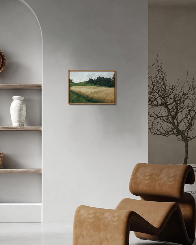 KISSFOX Vintage Landscape Canvas Wall Art Nature Wildflower Field Scenery Prints Country Painting Picture Decor Artwork Rustic Farmhouse Gallery Office Living Room Bedroom Bathroom