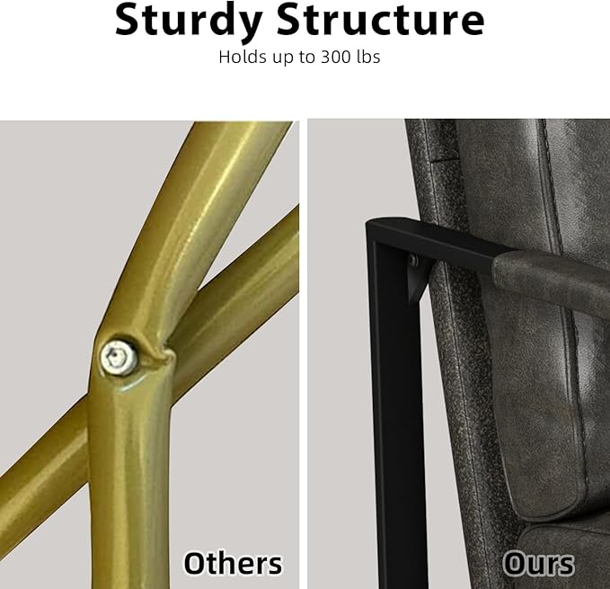 INZOY Accent Arm Chair with Metal Frame Set of 4, Comfy Living Room Chair with Plump Backrest and Cushion, Mid Century Modern Chair with Sturdy Structure, Easy to Clean, Dark Grey