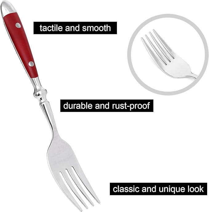 Retro 20-Piece Silverware Set, Stainless Steel Cutlery Set, Vintage Flatware Set with Red Bakelite Handle, Dishwasher Safe| Service for 4