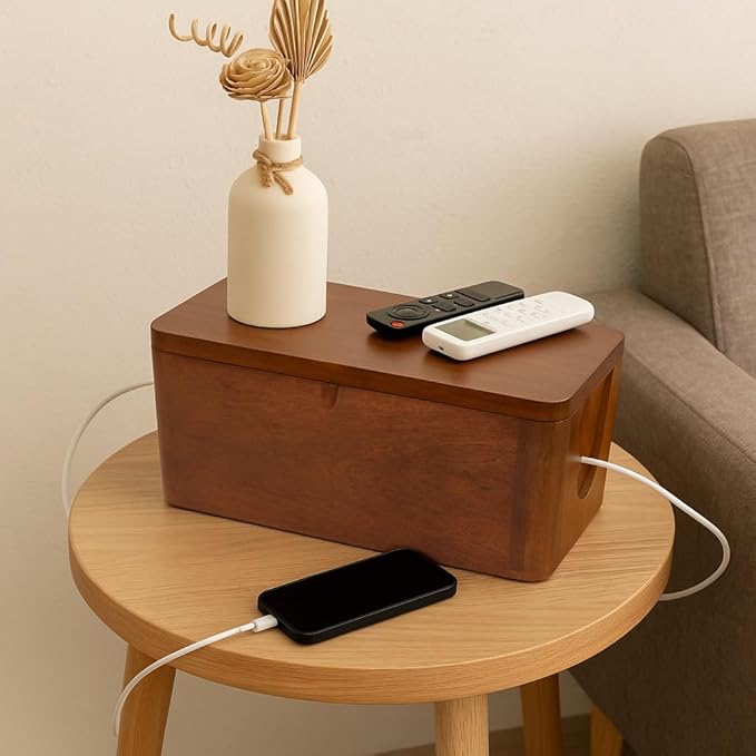 Extra Large Cable Management Box - Cable Organizer Box and Power Strip Box for Electrical Cord Management - Desk Cord Hider and Floor Cable Management - Wire Storage and Organization for Cords