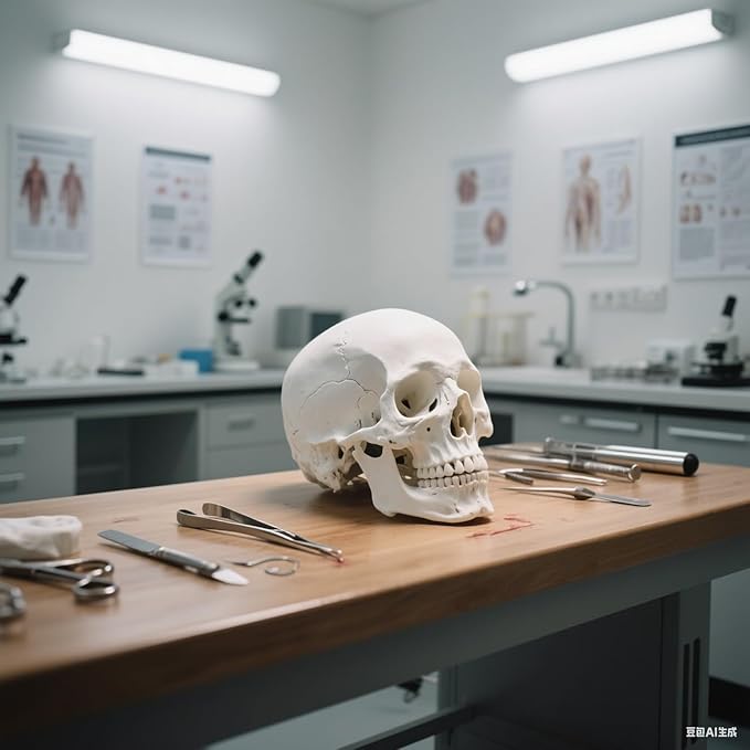 2Pack Human Skulls Head Model,Resin Skulls Decor for Home,Life Size Plastic Skeleton Head, Halloween Statue,Skull Figurine for Decorations Art