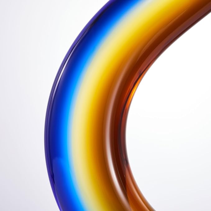 Luxury Lane Hand Blown Wave Sommerso Art Glass Scultpure 14.5 inch Tall