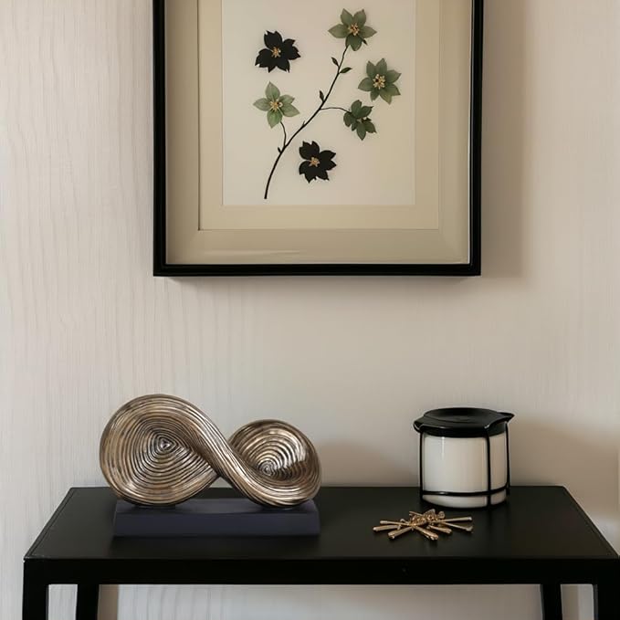 5.5‘’ Infinity Knot Sculpture - Abstract Decorative Object, Modern Infinity Loop Symbol for Home Decor, Knick Knacks for Shelves, Living Room Table, TV Stand, Geometric Coffee Table Statues(Gold)