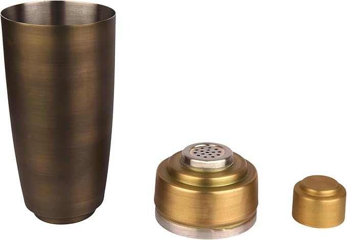 Antique Gold Stainless Steel Cocktail Shaker and Bar Equipment | Antique Gold Cocktail Shaker 25 Ounce Capacity