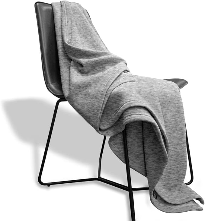 MV Sport Lightweight Sweatshirt Blanket Throw – Warm & Cozy, Breathable Oversized Fleece Knit, Couch, Bed, Travel, Cold Nights, and Outdoors – Soft Light Weight Blanket 54" x 84" Salt & Pepper