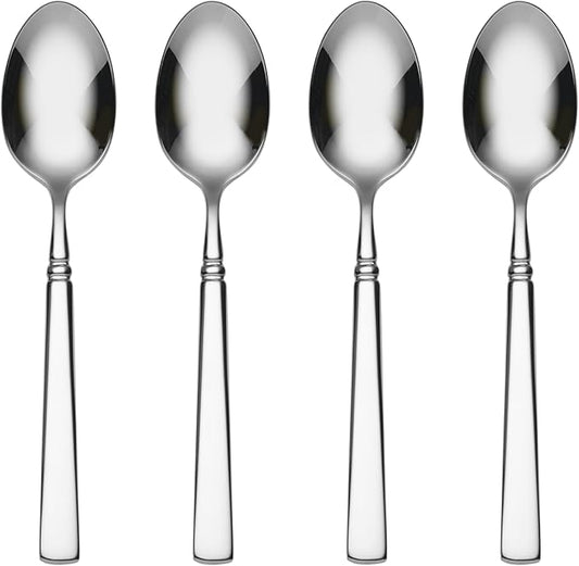 Oneida Easton Fine Flatware Teaspoons, Set of 4 , 18/10 Stainless Steel, Silverware Set, Dishwasher Safe