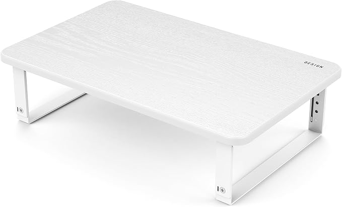 BESIGN MS01 Monitor Stand Riser, Height Adjustable Laptop Stand, Computer Monitor Stand for Monitor, Computer,Laptop,Printer (White)
