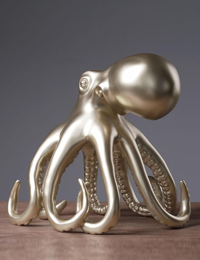 Abstract Sculpture Decor Modern Arts Octopus Figurine Table Centerpiece Statue Polyresin 8.7 inch