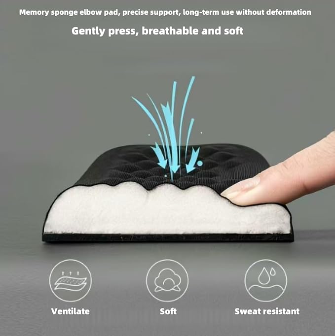 L-Shaped Desk Elbow Pad for Desk, 2-Piece Memory Foam Elbow Pads with Non-Slip, Ergonomic Desk Edge Cushion, Wrist Support Arm Rest for Office and Gaming Black (11.8 * 3.9 inch)