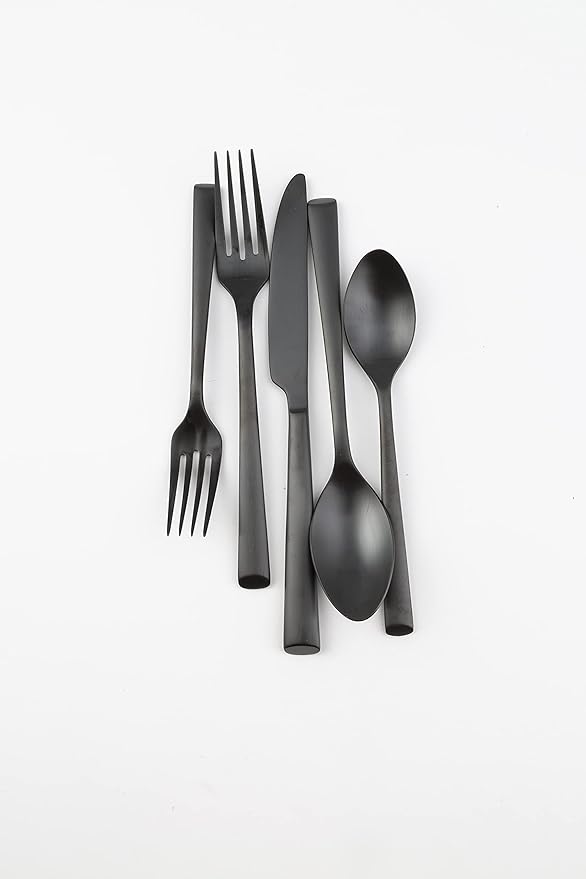 Cambridge Silversmiths Gilda Black Satin 20-Piece Flatware Set, Service for 4