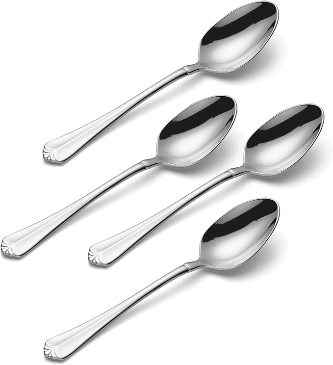 Oneida Silverware Set, Juilliard Fine Flatware 4-Piece Teaspoon Set, Service For 4, Rust Resistant 18/10 Stainless Steel, Dishwasher Safe, Mirror Finish, Home And Kitchen Utensils (Silver 4 Piece)
