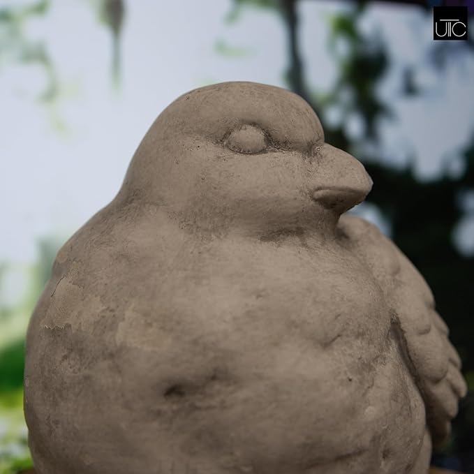 Urban Trends Bird Statues for Outdoor, Small Decorative Cement Bird Sculpture for Lawn, Patio Yard Lawn Figurine Decorative Ornament Home Decor Items: 8.25"x5.25"x6.25"H