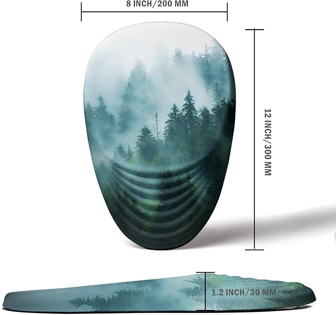 Ergonomic Mouse Pad with Wrist Support, Desktop Mouse Pad Wrist Rest Design and Non-Slip PU Base, Computer Mousepads for Pain Relief, Office & Home, Fog Forest
