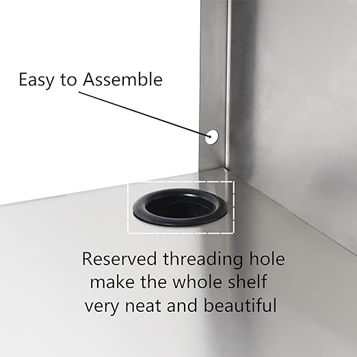 Stainless Steel Microwave Shelf, 24"x24" 220 lb Metal Appliance Wall Mount Shelf for Commercial Restaurant, Kitchen, Garage and Utility Room