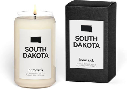 Homesick Premium Scented Candle, South Dakota - Scents of River Water, Lavender, Rosemary, 13.75 oz, 60-80 Hour Burn, Natural Soy Blend Candle Home Decor, Relaxing Aromatherapy Candle