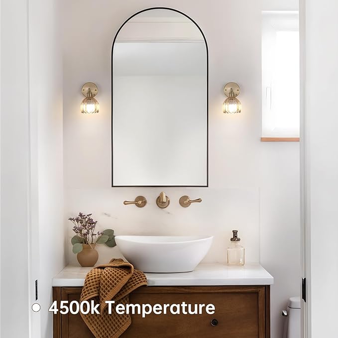 Vintage Battery Operated Wall Sconce with Cute Amber Tulip Glass Lampshade Wireless Rechargeable Battery Powered Wall Light with Remote Control for Bedside Bedroom Doorway