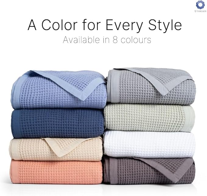 100% Long Staple Cotton Waffle Multipurpose Blanket | Soft & Breathable, Lightweight All-Season Throw for Bed/Couch/Sofa | Machine Washable |n (Waffle-Coffee, King (U.S. Standard))