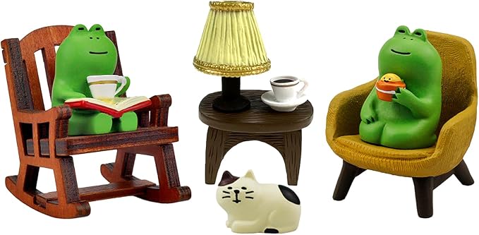 Miniature Frog Figurines Statue, Adorable Frog Collectibles for Desk and Bedroom Decor, Cute Frog Perfect Indoor Home Decorations and Gifts