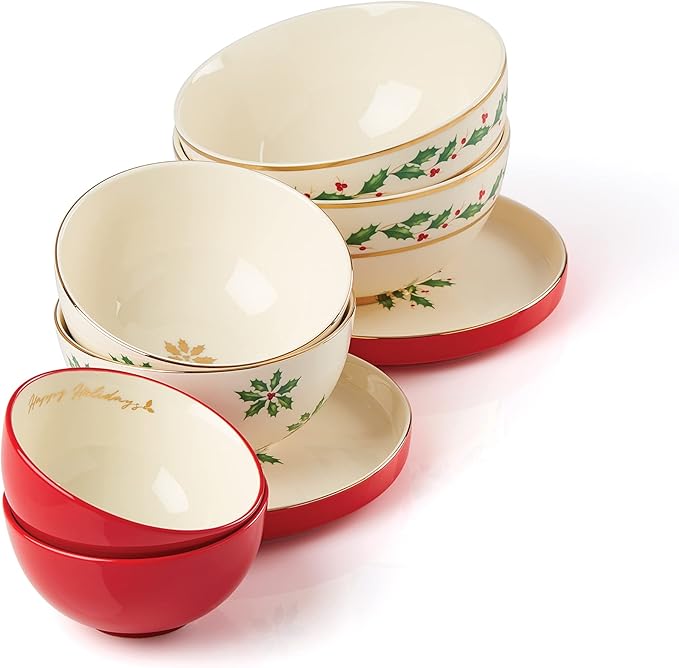 Lenox 893494 Holiday Luna Nesting Dinnerware Set, Christmas, Hosting