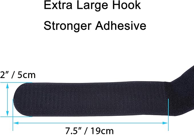 Extra Large 4 Pack 2 x 37 Inches Hook and Loop Strap, Reusable Fastening Cable Tie Down Straps by Wisdompro - Reusable, Durable Functional Cinch Cable Straps for Your Home, Office, Workspace