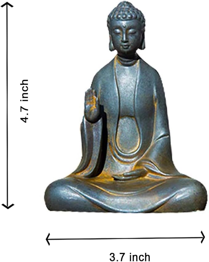 Faceless Buddha Statue - Solid Cast Iron Buddha Figurine, Indoor/Outdoor Zen Decor for Meditation & Spiritual Room