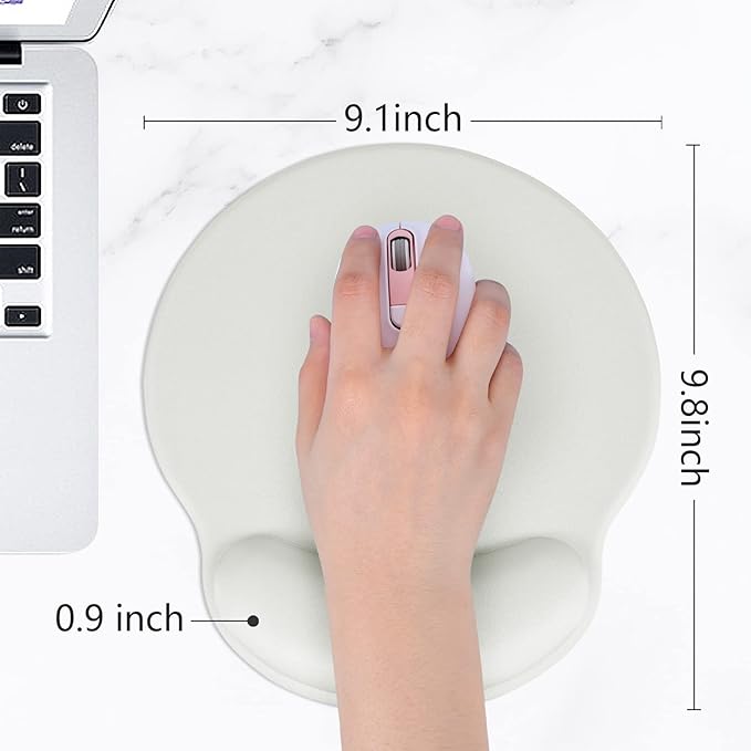 Hsurbtra Ergonomic Mouse Pad with Wrist Rest Support, Gel Mouse Pads with Non-Slip PU Base, Pain Relief Memory Foam Computer Mat, Cute Office Supplies Desk Decro Accessories, Space Gray