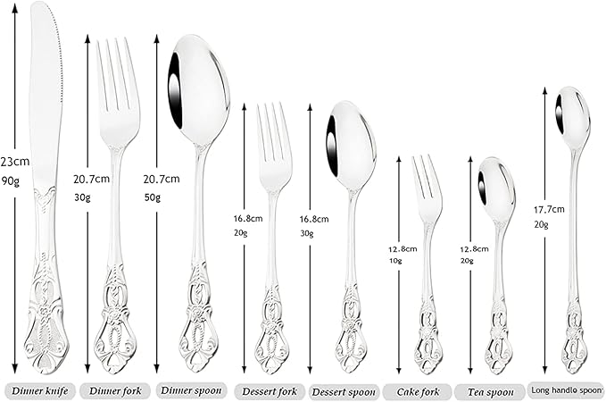 Elegant Silver Silverware Set with Steak Knives 30 Piece Flatware Sets for 6 Tableware Utensils, 18/10 Stainless Steel Cutlery Set Include Knifes Forks Spoons, Mirror Polished Dishwasher Safe