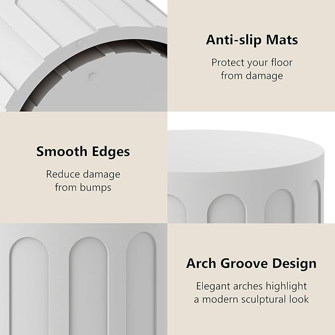 Nesting Coffee Table Set of 2, Modern Coffee Tables, Space-Saving Round Circle Coffee Tables, Side End Table for Living Room, Bedroom, Balcony, Office, White