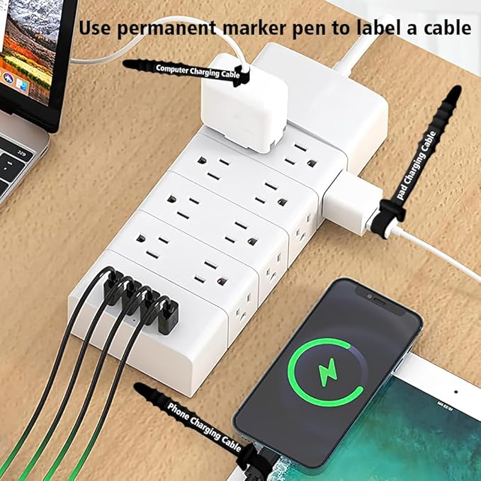 Reusable Zip Ties, Silicone Zip Ties, 20pcs Rubber Cable Ties, Reusable Fastening Cable Ties,Twist Ties for Bags,Travel Items,Camping Gear Must Haves,Black Cord Ties 4.5inch (20Pcs Black)