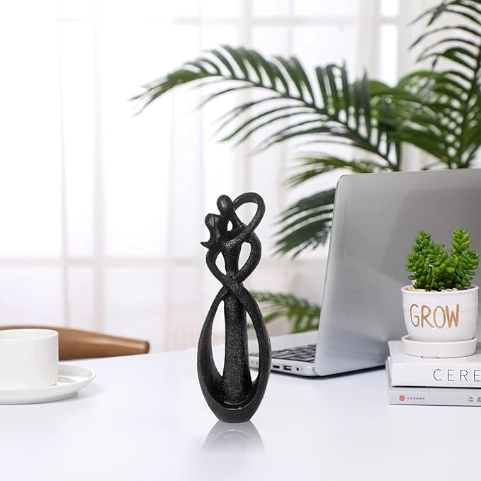 Resin Couple Modern Sculptures Home Decor Romantic Gift for Weddings Valentine's Day and Anniversaries Decoration Figurine for Girlfriend, Bridal Shower, Engagement