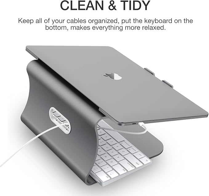 Laptop Stand Aluminum Cooling Computer Stand Holder for Apple MacBook Air Pro 11-16" Laptops (Gray)