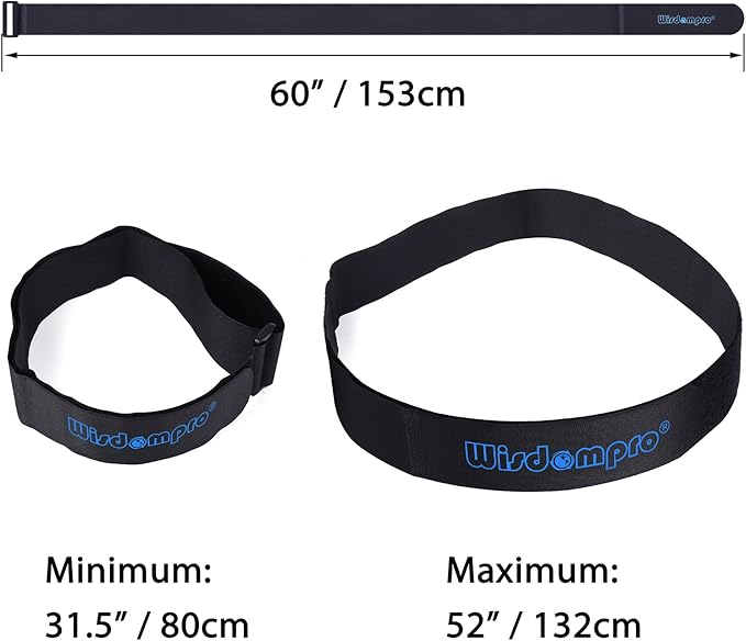 Extra Large 4 Pack 2 x 60 Inches Hook and Loop Strap, Reusable Fastening Cable Tie Down Straps by Wisdompro - Reusable, Durable Functional Cinch Cable Straps for Your Home, Office, Workspace