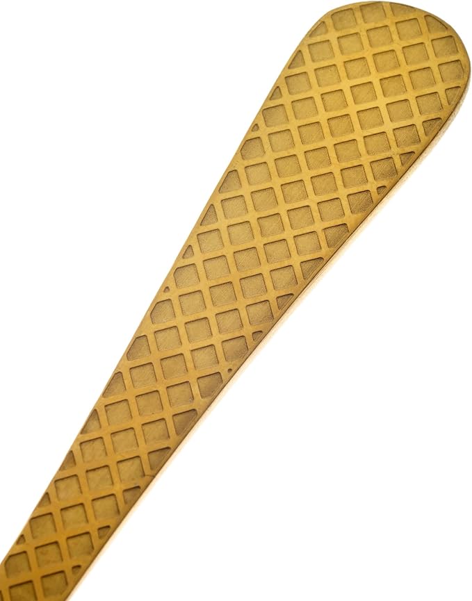 Barfly 13.2-inch Diamond Lattice Etch Bar Spoon, Gold Plated