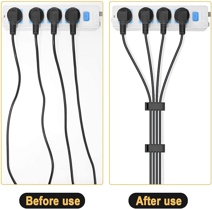 50Pack Self Adhesive Cable Management Clips, Cable Organizers Wire Clips Cord Holder for TV PC Laptop Ethernet Cable Desktop Home Office Indoor/Outdoor