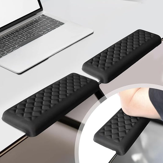2 Pcs L-Shaped Desk Elbow Pad for Desk, Ergonomic Keyboard Wrist Rest Pad Set, Memory Foam Elbow Support Padding with Non-Slip, Desk Edge Cushion for Computer Office Home (11.8 x 3.9 inch)
