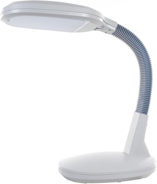 LED Desk Lamp - Sunlight Lamp with Adjustable Gooseneck Arm - Home and Office Desk Lamps Great for Reading and Crafting by Lavish Home (White)