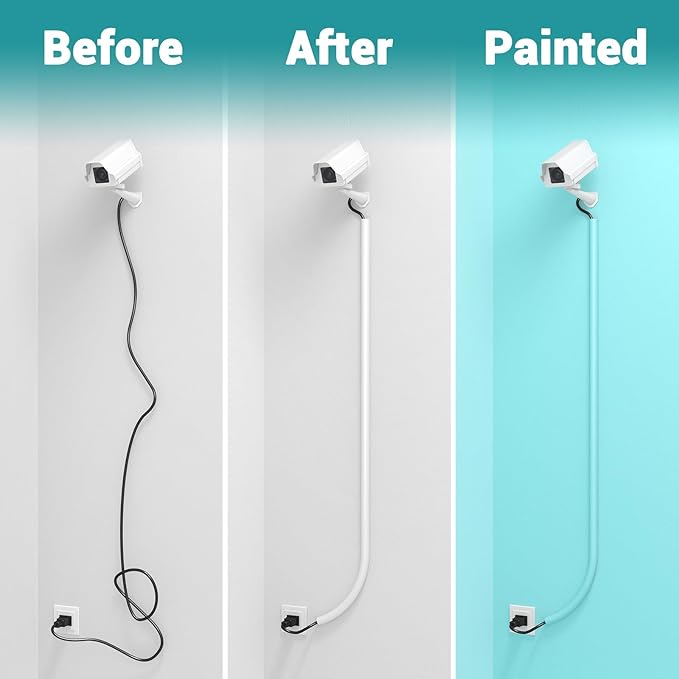 78 Inch Self-Adhesive TV Cable Hider, Home Audio Flexible Wire Cord Management, RG6 Coaxial Cable Raceways, HDMI Cable Cord Hider, White (2m)