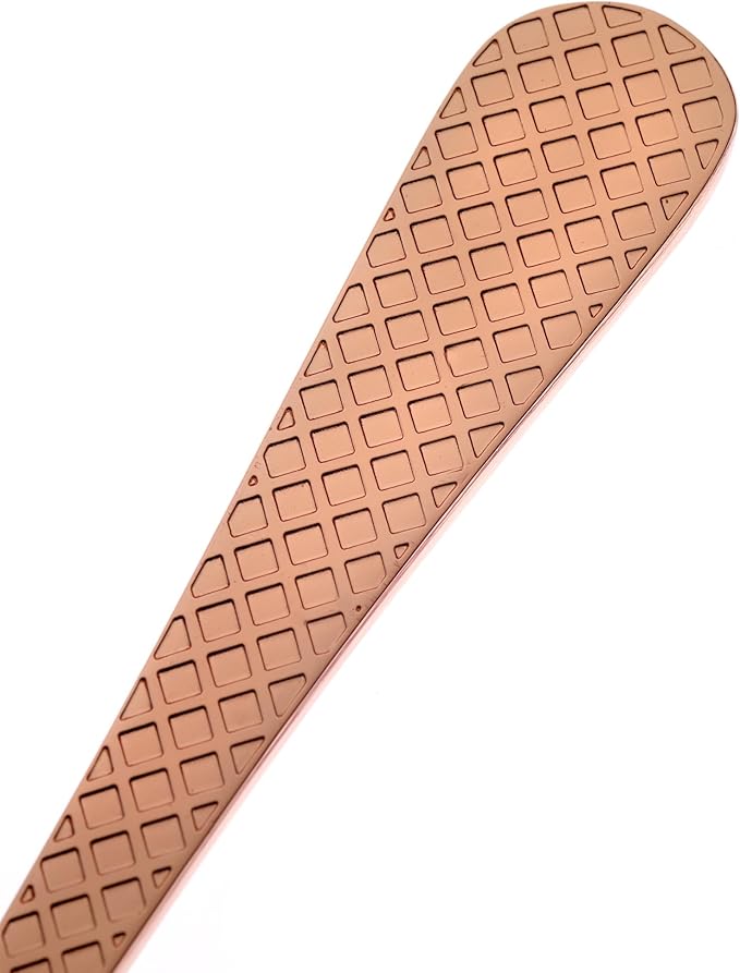 Barfly 13.2-inch Diamond Lattice Etch Bar Spoon, Copper Plated