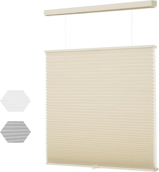 MYshade Top Down Bottom Up（TDBU） Cellular Shades, 1.5 inch Cordless Light Filtering Honeycomb Pleated Blinds for Windows Home Bedroom Office, Light Control, Thermal Insulated, 45" W x 72" H, Beige