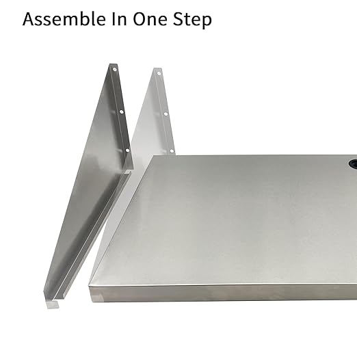 Stainless Steel Microwave Shelf, 24"x24" 220 lb Metal Appliance Wall Mount Shelf for Commercial Restaurant, Kitchen, Garage and Utility Room