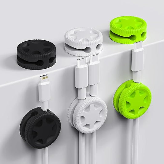 6 Pack Cord Organizer Clips - Desk Cable Management Clips, Cable Holder for Charger Wires, Phone Charger Cord Holder Clips for Desk, Office, Car, Home, Cubicle, Nightstand